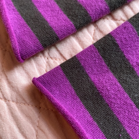 HUE - Leggings - Purple brown stripes Stretch cotton-nylon knit - Medium / large - Picture 5 of 9